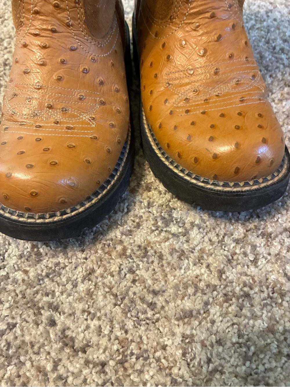 Ariat Tan Embroidered Leather Western Boot (FatBaby)